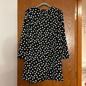 A New Day-Black and White Polka Dot Dress with Pockets